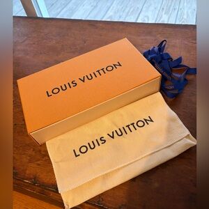 Authentic Louis Vuitton wallet box with dust bag and ribbon